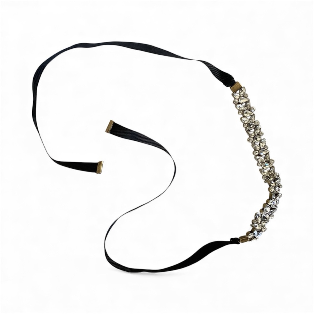 BaubleBar Silver Crystal Ribbon Statement Necklace - Picture 4 of 5